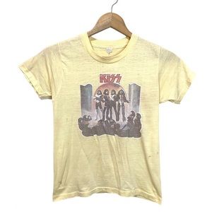 Vintage Kiss T-Shirt 70's Band Tee Trashed Fadded